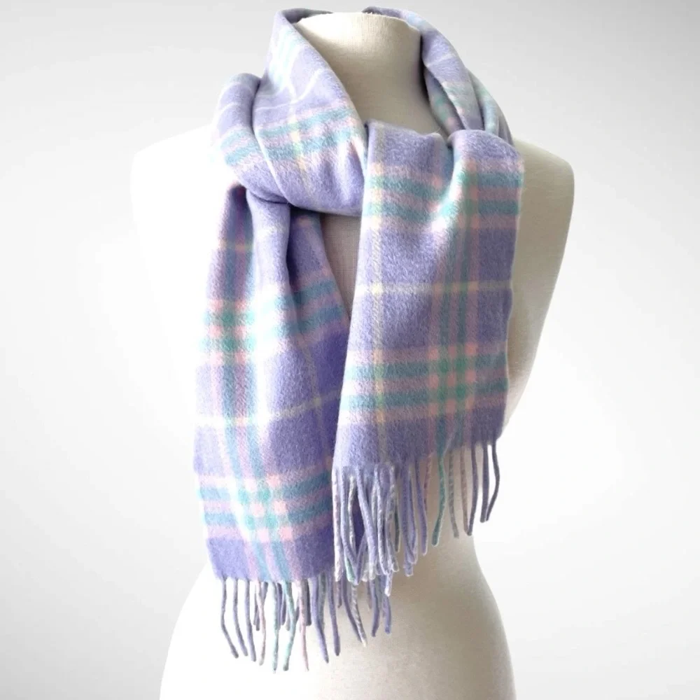 BURBERRY LONDON PLAID 100% CASHMERE SCARF NEW - Picture 2 of 13